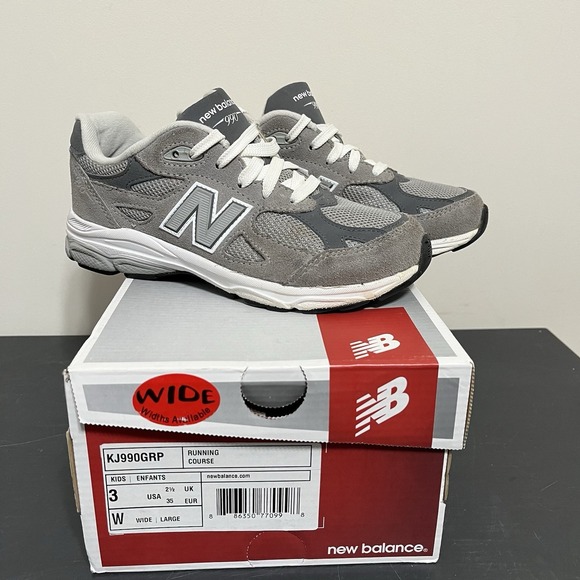 New Balance Other - New Balance 990v4 GS Grey White Suede Boys Youth Size 3- KJ990GRP W Box